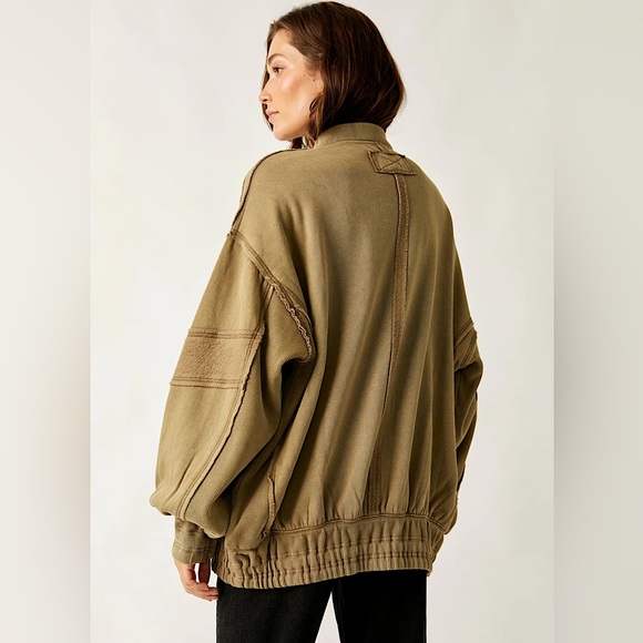 NEW Free People Lou Moto Zip Jacket In Greige - Picture 11 of 11